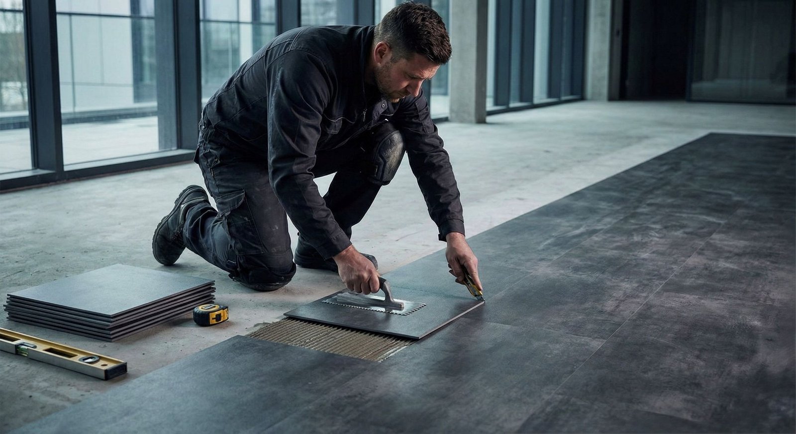 Tile floor installation